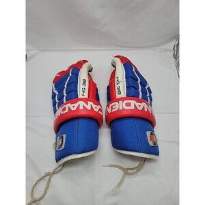 Vintage Canadien Vertiflex HG 38 15” 38 CM Hockey Gloves Red White Blue
